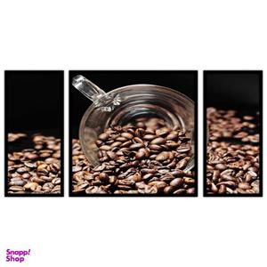 تابلو بکلیت طرح کافه و کافی شاپ فنجان قهوه مدل B-bu3209 مجموعه 3 عددی