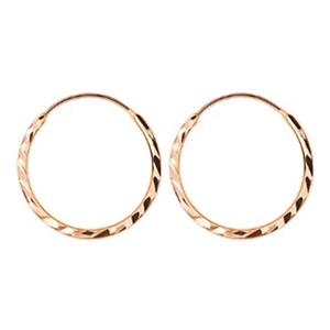 گوشواره طلا 18 عیار زنانه وی وی گلد گالری مدل حلقه ای تراش -
