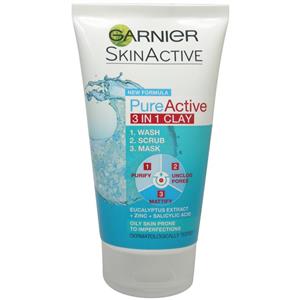 اسکراب لایه بردار پوست گارنیر ( گارنیه ) سری Skin Active مدل Pure Active حجم 150 میلی لیتر 