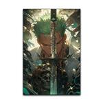 تابلو شاسی گوفی مدل زورو انیمه وان پیس  طرح One Piece Zoro کد CALM55