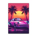 تابلو شاسی گوفی مدل ماشین اسپورت پورش صورتی طرح Porsche Sport Car کد PINK44