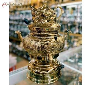 سماور گازی زیر کابینتی سه کاره با بدنه ی برنجی و طراحی بسیار شیک و کاربردی، قلم زنی شده دارای ضمانت کد 116