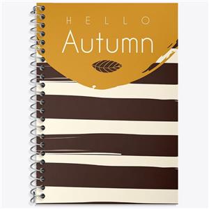 دفتر زبان 50 برگ خندالو مدل سه خط طرح مینیمال پاییز کد N137