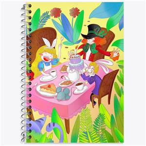 دفتر زبان 50 برگ خندالو مدل سه خط طرح آلیس در سرزمین عجایب کد F1