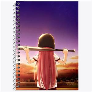 دفتر زبان 50 برگ خندالو مدل سه خط طرح یویی انیمه آنجل بیتس کد 31924