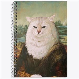 دفتر زبان 50 برگ خندالو مدل سه خط طرح گربه مونالیزا کد N57