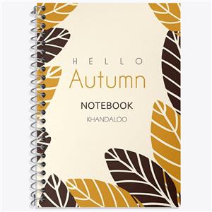 دفتر زبان 50 برگ خندالو مدل سه خط طرح مینیمال پاییز کد N138