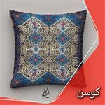 کاورکوسن مخمل لمینت دار با زیپ مخفی ایران خاتون طرح سنتی در ابعاد (۴۰ در ۴۰ ) کد ۱۴