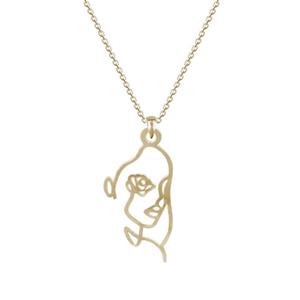 گردنبند طلا طرح لاین آرت چهره کد ZH-216