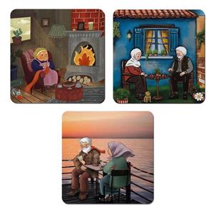 مگنت صباطرح مدل پدر بزرگ مادر بزرگ کد M1310 مجموعه 3 عددی