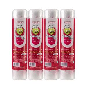 سفره یکبار مصرف سوئیت لایف مدل tarh رول 50 متری بسته 4 عددی