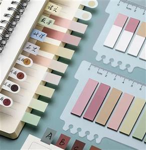 ست 10 رنگ دیوایدر استیکی خط کش دار کد d019 