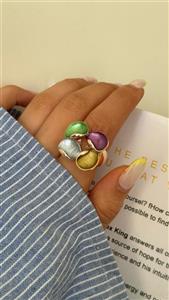 انگشتر زنانه میناکاری مربعی کد 080