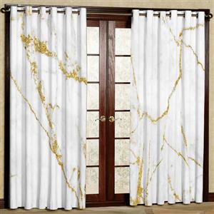 پرده بارمان دکور طرح سنگی مدل هازان پانچی کد 4755-56 W سایز 140x200 سانتی متر