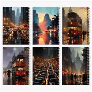 دفتر مشق 100 برگ خندالو طرح خیابان و باران کد 941 مجموعه 6 عددی