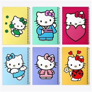 دفتر مشق 100 برگ خندالو طرح هلو کیتی (Hello Kitty) کد 283 مجموعه 6 عددی