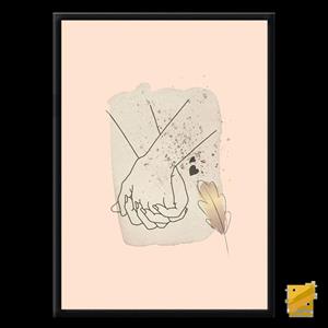 تابلو نقاشی مینیمال دست های عاشقانه