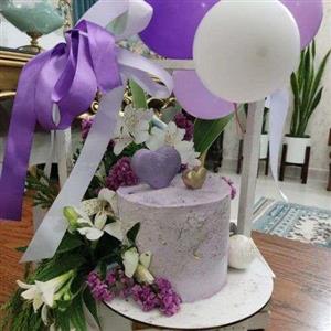 دسته گل و کیک تولد 8277