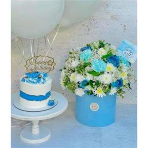 کیک تولد با گل بچه گانه پسرانه 8262