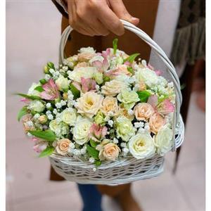 سبد گل حصیری فانتزی 3267