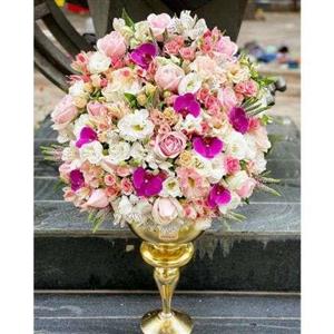 جام گل عقد سفید صورتی 9123