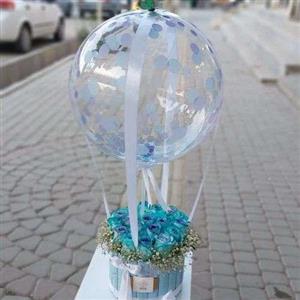 گل رز آبی فیروزه ای طبیعی a1143