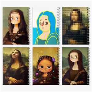 دفتر نقاشی 50 برگ خندالو طرح مونالیزا کد 897 مجموعه 6 عددی