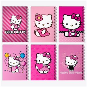دفتر نقاشی 50 برگ خندالو طرح هلو کیتی (Hello Kitty) کد 282 مجموعه 6 عددی
