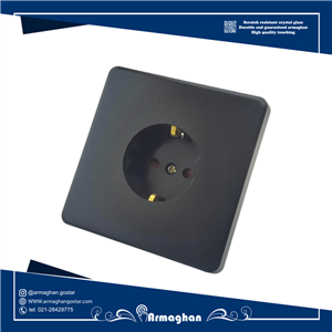 پریز ارت دار طرح پیانویی مشکی کد AR125