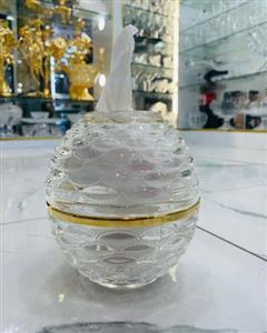 جا دستمال کاغذی کریستال طلا کوب شده