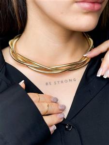 گردنبند زنانه 3 لایه ماری طلایی کد 025