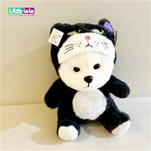عروسک خرس لباس گربه لوسیفر 50 سانتیمتری