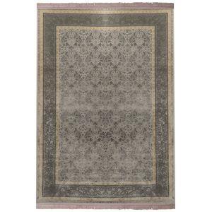 فرش ماشینی 1200شانه زمرد مشهد زمینه صدفی حاشیه صدفی طرح پتینه