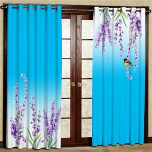 پرده بارمان دکور طرح گل مدل هازان پانچی کد 4206 W سایز 140x280 سانتی متر