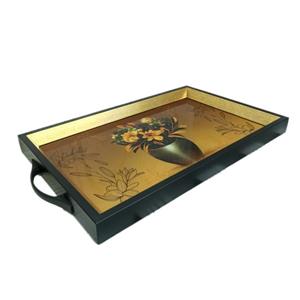 سینی مدل دکوراتیو طرح گلدان طلا کد SI-006