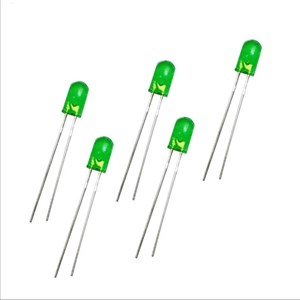 دیود نوری اوال سبز مدل 5mm بسته 100 عددی