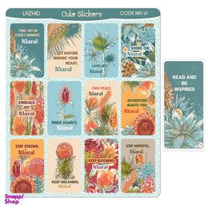 برچسب لاژید مدل اسم مارال طرح جمله انگیزشی به همراه نشانگر کتاب