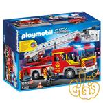 ماشین نردبان آتش نشانی پلی موبیل Fire Truck Ladder Unit with Lights & Sounds Playset 5362