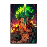 تابلو شاسی گوفی مدل انیمه وان پیس رورونوآ زورو طرح Roronoa Zoro One Piece Anime کد RED15