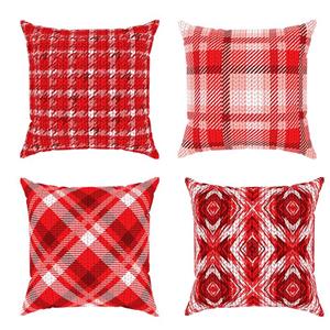 کاور کوسن مدل مخمل طرح کریسمس کد 4019a مجموعه چهار عددی