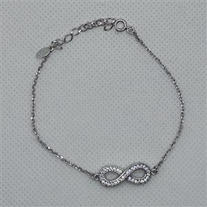 دستبند نقره زنانه مدل بینهایت کد 2352 -