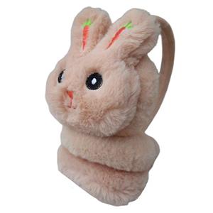 گوش گیر زمستانی بچگانه مدل هدفونی طرح خرگوش گوش هویجی رنگ نسکافه ای