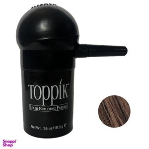 پودر پشت کننده مو تاپیک مدل FIBER وزن 10.3 گرم رنگ قهوه ای متوسط به همراه سری پودر پاش
