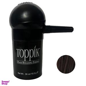 پودر پشت کننده مو تاپیک مدل FIBER وزن 10.3 گرم رنگ قهوه ای تیره به همراه سری پودر پاش