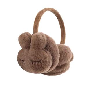 گوش گیر زمستانی بچگانه مدل هدفونی طرح خرگوش رنگ شکلاتی