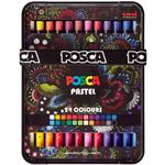 مداد شمعی 24 رنگ یونی بال مدل posca pastel