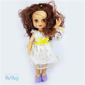 عروسک آوازخوان دختر مدل لباس پاپیون زرد 