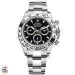 ساعت مچی رولکس مردانه مدل دیتونا بند سیلور صفحه مشکی ROLEX Daytona