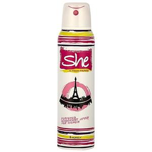 اسپری ضد تعریق زنانه شی مدل Paris حجم 150 میلی لیتر She Paris Spray For Women 150ml