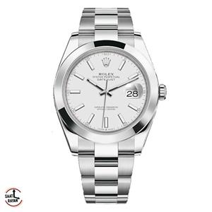 ساعت مچی رولکس مردانه مدل دی جاست سیلور صفحه سفید ROLEX Date-Just